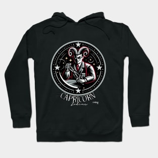 Capricorn's Climb: The Mountain Hero - Pin up Vintage Retro Zodiac Sign Hoodie